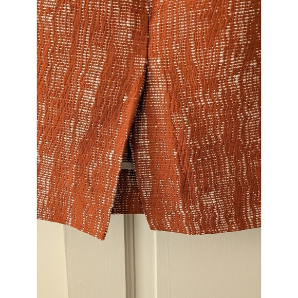 J Crew in Rust & Cream Textured Jacquard Pencil Skirt Size 10 EUC w/ Pockets - Picture 5 of 8